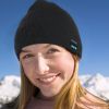 Soft Wireless Beanie Headphone Hat Wireless V4.2 Noise Cancellation Stereo Earphones Cap Unisex Warm Knit Winter Cap w/ Mic Ski Running