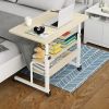 Height Adjustable Laptop Desk 3-Tier Mobile Laptop Table C Side Snack Table With Rolling Wheels for Couch Bed Sofa Living Room Bedroom