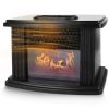 Electric Fireplace Heater 800W Artificial Flame Stove Heater with Accurate Digital Thermostat Timer Setting Remote Control Overheating Protection For