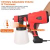 Electric Paint Sprayer HVLP Spray Painting Gun Handheld Painter with Different Spray Patterns 5 Nozzles 800ML Detachable Cup Flow Adjustable Length Ad