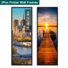 2 Packs 36.8x12.4in Picture Wall Frames Display Panoramic Photo Frame Gallery Poster Frames with Clear Plexiglass MDF Backboard for Family Photos Wedd