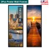 2 Packs 36.8x12.4in Picture Wall Frames Display Panoramic Photo Frame Gallery Poster Frames with Clear Plexiglass MDF Backboard for Family Photos Wedd