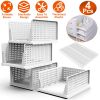 4 Packs Plastic Storage Box Closet Organizer Foldable Storage Bin Stackable Drawer with Slide Rail Push-Pull Storage Basket for Living Room Bedroom Wa