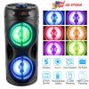 Portable Wireless Party Speaker Karaoke Machine Wireless Speaker with LED DJ Light FM Radio Supports MMC Card/USB Microphone Aux-In for Party Home TV