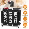 3-Bag Laundry Hamper Cart Waterproof 600D Oxford Cloth 3-Selection Laundry Basket with 4 Wheels Rolling Laundry Sorter For Bathroom Bedroom Laundry Ro