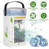 4 In 1 Portable Air Conditioner Fan Evaporative Air Cooler Water Mist Cooling Fan for Desktop 3 Speeds Nightlight