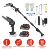 2-in-1 Cordless Pole Saw & Mini Chainsaw Electric Mini Chainsaw Length Adjustable Cordless Chain Saw with 2Pcs 1500mAh Batteries 4in/6in Chains for Tr