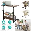 Height Adjustable Laptop Desk 3-Tier Mobile Laptop Table C Side Snack Table With Rolling Wheels for Couch Bed Sofa Living Room Bedroom