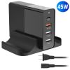 USB Fast Charger 45W 4-Port Fast Charging Station Type-C Wall Charger PD Adapter with 1 Type-C Port 3 USB-A Ports Fit for IOS Phone 13/iPad/Galaxy/Lap