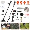 3-in-1 Cordless Electric Pole Saw & Mini Chainsaw & Grass Trimmer Kit with Adjustable Length 2Pcs 21V 1500mAh Batteries 4in/6in Chains Saw Blade 5Pcs