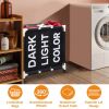 3-Bag Laundry Hamper Cart Waterproof 600D Oxford Cloth 3-Selection Laundry Basket with 4 Wheels Rolling Laundry Sorter For Bathroom Bedroom Laundry Ro