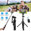 Selfie Stick Tripod Wireless Desktop Phone Tripod Stand Holder Telescopic Selfie Stick with Remote Shutter 45in Extendable Fit for Iphone 13 12 11 XR