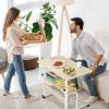 Height Adjustable Laptop Desk 3-Tier Mobile Laptop Table C Side Snack Table With Rolling Wheels for Couch Bed Sofa Living Room Bedroom