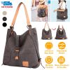 Ladies Canvas Tote Bag Multifunctional Purse Handbag Adjustable Shoulder Rucksack Convertible Backpack Wear-Resistant Dirt-Proof For Women School Offi