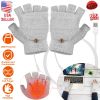 USB Wool Heated Gloves Mitten Half Fingerless Glove Electric Heated Gloves for Laptop PC