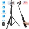Selfie Sticker Tripod Wireless Desktop Phone Tripod Stand Holder Telescopic Selfie Stick with Remote Shutter 60in Extendable Fit for 6.1-6.8” iPhone 1