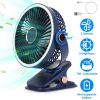 Portable Quiet Clip On Fan With 5 Speeds 3 Brightness 720° Fully Adjustable Angle Type-C Rechargeable Clip Desk Wall Mounted Fan For Camping Office Ho