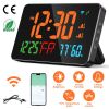 WiFi Auto Set Alarm Clock LED Digital Clock With 2 Alarm Setting Snooze 4 Brightness Levels Auto Light Sensing Temperature Humidify Monitor App Contro