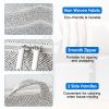 4 Pack Foldable Non Woven Storage Bags Closet Organizers Wardrobe Sorting Baskets with 2 Handles Dustproof Lid Zipper for Clothes Quilt 30L 110L 150L