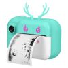 Kids Instant Print Camera 2.4in Digital Zero Ink Selfie Camera 1080P HD Video Recorder Toddler Camera with Dual Lens 3 Roll Print Papers Cute Stickers
