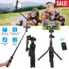 Selfie Stick Tripod Wireless Desktop Phone Tripod Stand Holder Telescopic Selfie Stick with Remote Shutter 45in Extendable Fit for Iphone 13 12 11 XR
