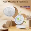 Quiet Table Fan 90° Foldable Desk Fan with 4 Wind Speeds Type-C Rechargeable Wall-Mounted Fan Portable Desktop Fan for Home Bedroom Kitchen Office Out