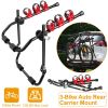 Car Bicycle Stand Rack 132LBS Load Hitch 3-Bike Auto Rear Carrier Mount Fit For Sedans Hatchback Car SUV