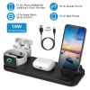 6 In 1 Qi Wireless Charger 10W Fast Charging Station Fit For iWatch 5/4/3/2/1 Airpods Pro/1/2 IOS phone Xs/MAX/XR/X/8/8Plus/11/Pro/11Pro max Galaxy No
