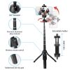Selfie Stick Tripod Wireless Desktop Phone Tripod Stand Holder Telescopic Selfie Stick with Remote Shutter 45in Extendable Fit for Iphone 13 12 11 XR