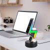 3 In 1 Magsafe Charger Wireless Charging Station Magnetic Charger Dock with 5 RGB Light Modes for IOS Phone 12-15 Airpods iWatches