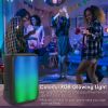 Portable Wireless Party Speaker 8in Colorful Lights DJ PA System with TWS Function FM Radio USB MMC Card Reading Aux In Recording Function Mic