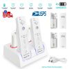 Charging Dock Station For 2 Nintendo Wii Remotes 4 Rechargeable Battery Packs w/ LED Indicator
