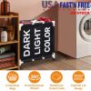 3-Bag Laundry Hamper Cart Waterproof 600D Oxford Cloth 3-Selection Laundry Basket with 4 Wheels Rolling Laundry Sorter For Bathroom Bedroom Laundry Ro