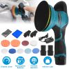 Cordless Car Buffer Polisher with 2Pcs 1500mAh Rechargeable Batteries 8 Speed Levels Wireless Polishing Waxer Machine Kit for Car Detailing