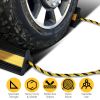 Heavy Duty Rubber Wheel Chocks Tire Chocks Wheel Immobilizers with Nylon Rope Yellow Reflective Stripes for RVs Trucks Trailers Small Airplanes