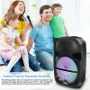 iNOVA Wireless Speaker Portable PA Karaoke System with Wired Microphone 15" Subwoofer Sound System w/ DJ Lights Remote Control