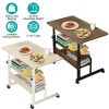 Height Adjustable Laptop Desk 3-Tier Mobile Laptop Table C Side Snack Table With Rolling Wheels for Couch Bed Sofa Living Room Bedroom