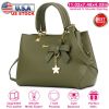 Women’s Soft Leather Handbag Tote Shoulder Crossbody Bag 7 Cells Zipper Purse Handle Bag Phone Cosmetic Bags with 47.64in Straps