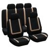 9Pcs Full Set Car Seat Covers For Auto Truck SUV Universal Front Rear Car Seats Headrest Protectors Split Bench Compatible