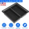 Center Console Organizer Tray Fit For 2021 2022 2023 Tesla Model 3 Model Y Armrest Drawer Storage Box with 2Pcs Silicone Pads