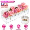 Clear Acrylic Flower Vase Rectangular Floral Centerpiece for Table Decoration Modern Flower Holder for Mother’s Day Valentine’s Day Wedding Party 12 H