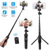 Selfie Stick Tripod Wireless Desktop Phone Tripod Stand Holder Telescopic Selfie Stick with Remote Shutter 45in Extendable Fit for Iphone 13 12 11 XR