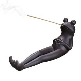 1pc Frog Incense Stick Holder - Ceramic Incense Burner Ash Catcher; Frog Aromatherapy Ornament for Yoga Meditation Spa Home Living Room Office Decor