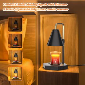RAINBEAN Candle Warmer Lamp With Timer Adjustable Height Electric Candle Warmer Dimmable With 2 Bulbs Wax Melt Warmer