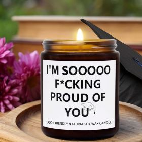 Nrnio Graduation Gift for Her/Him, So Proud of You Graduation Candle Soy Wax Lavender Scented Candle for Party Decorations