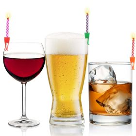 Wish Clips Birthday Candles for Drinks 15 Colored Candles and Clips Happy Birthday Cake Candles with Holder 21st Birthday Gifts