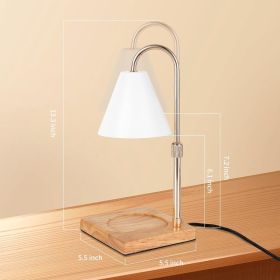 Candle Warmer Lamp with Timer Dimmer Adjustable Height, Wood Base Electric Top-Down Melting Wax Melt Warmer For Jar Candles (Color: White)